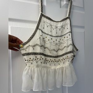 Free People Camille Embellished Top size Small